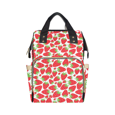 Strawberry Pattern Print Design SB01 Diaper Bag Backpack