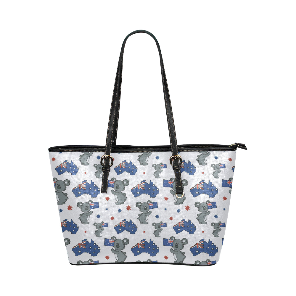 Koala Australia Day Themed Design Leather Tote Bag