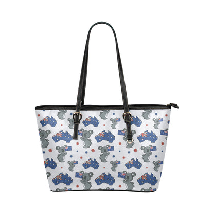 Koala Australia Day Themed Design Leather Tote Bag