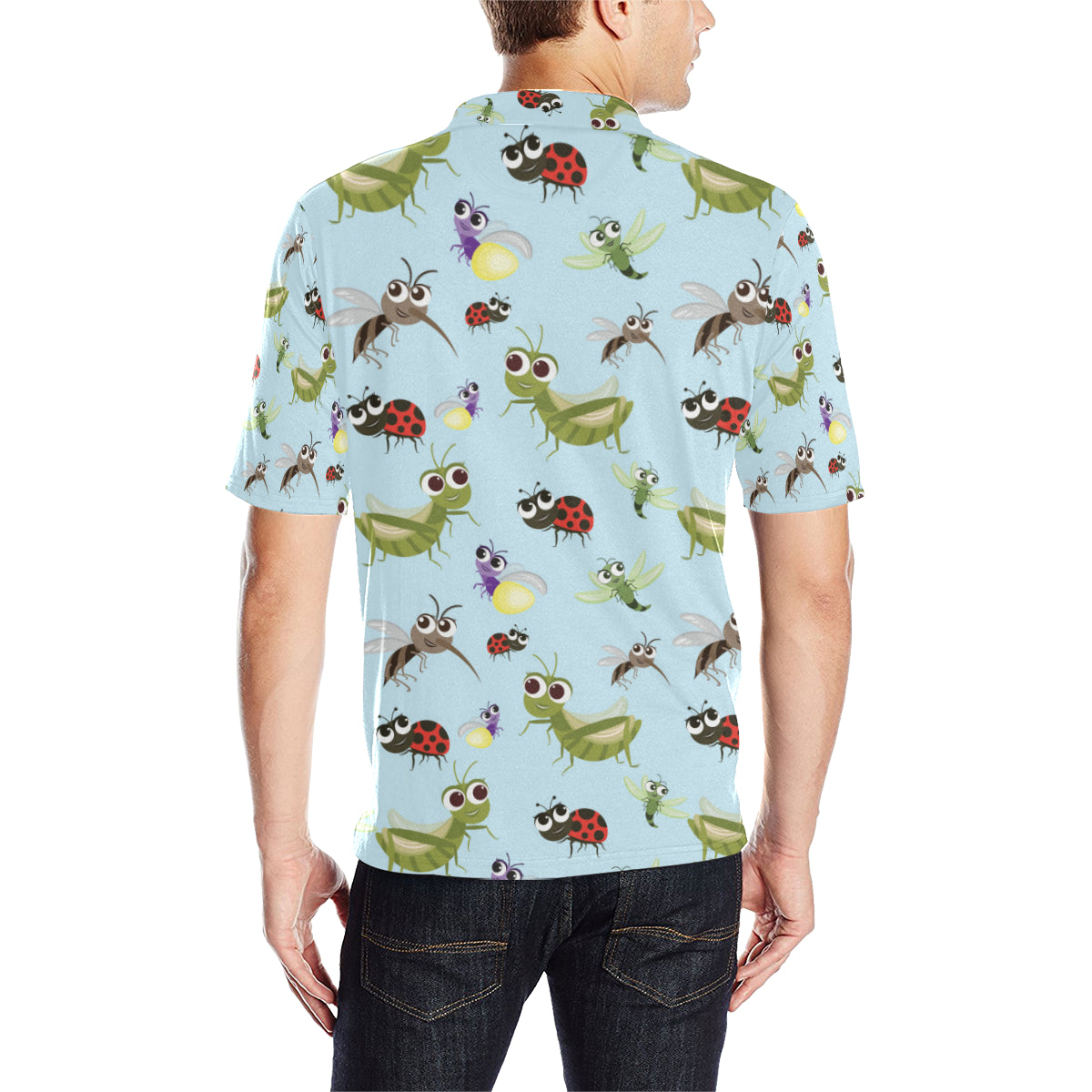 Ladybug Pattern Print Design 01 Men Polo Shirt