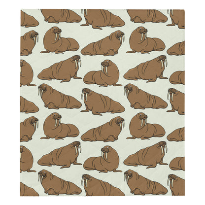 Walrus Pattern Print Design 03 Premium Quilt