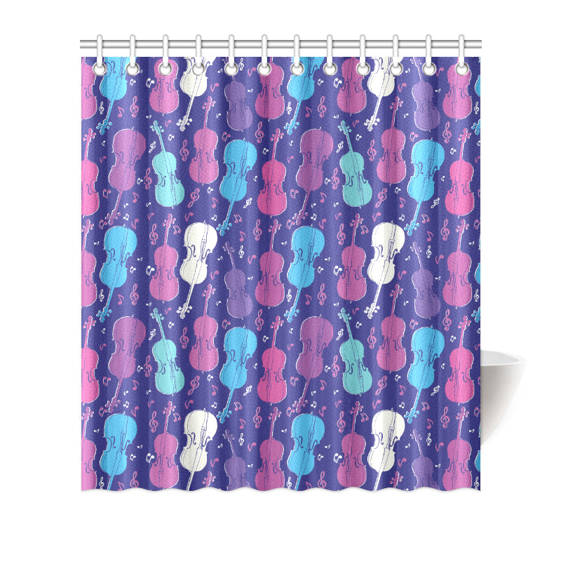 Cello Pattern Print Design 01 Shower Curtain