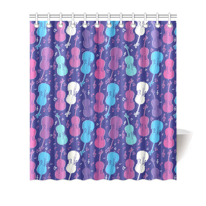Cello Pattern Print Design 01 Shower Curtain