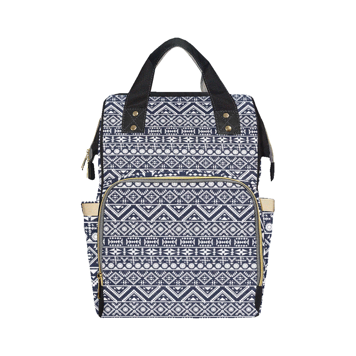 Blue White Tribal Aztec Diaper Bag Backpack