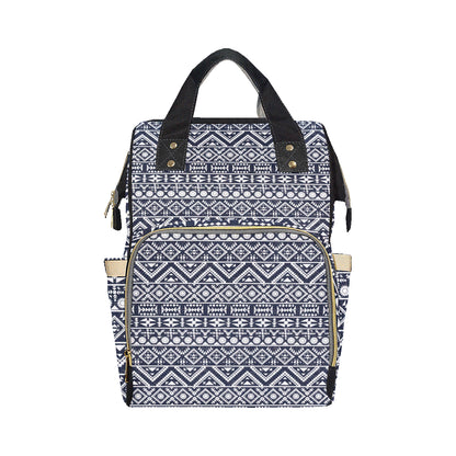 Blue White Tribal Aztec Diaper Bag Backpack