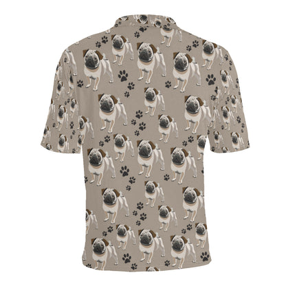 Pug Pattern Print Design A04 Men Polo Shirt