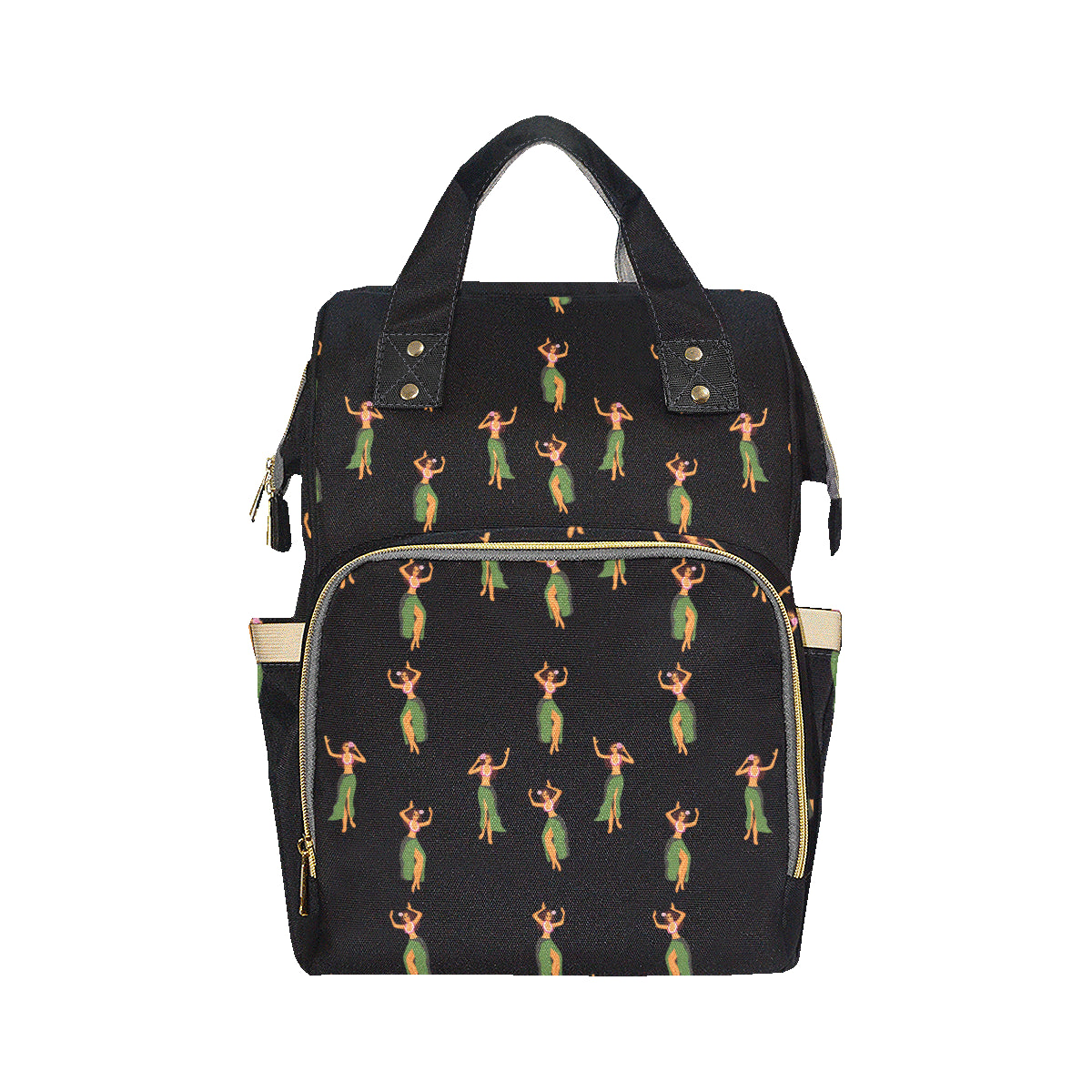 Hula Dancers Girl Pattern Print Design 01 Diaper Bag Backpack