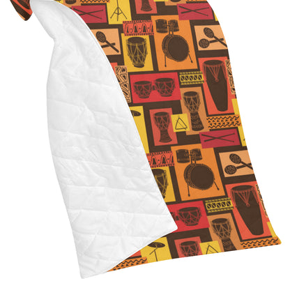 Percussion Pattern Print Design 02 Premium Quilt