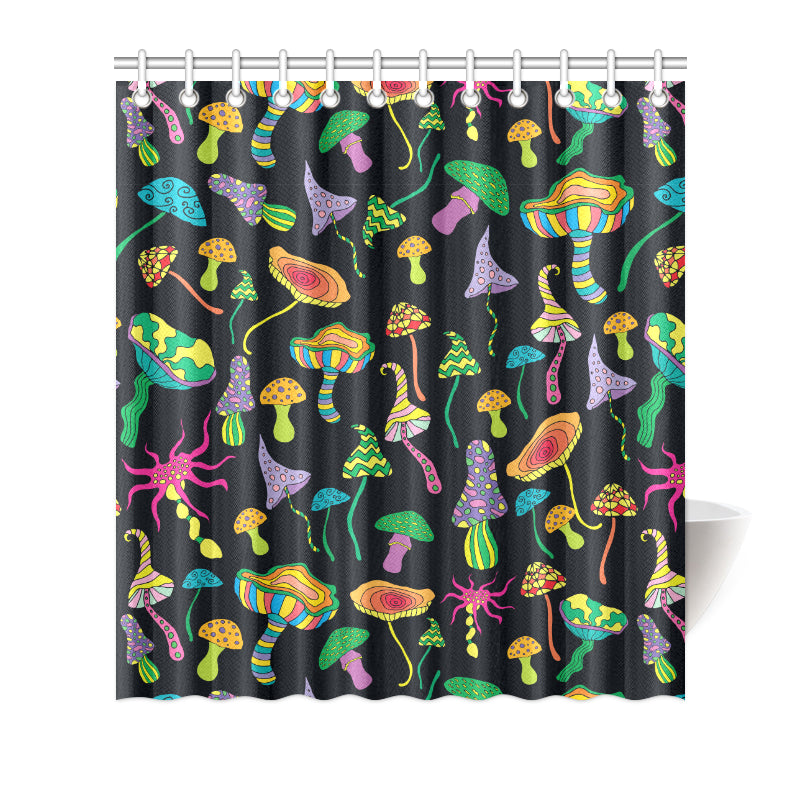 Psychedelic Mushroom Pattern Print Design A02 Shower Curtain