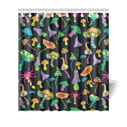 Psychedelic Mushroom Pattern Print Design A02 Shower Curtain