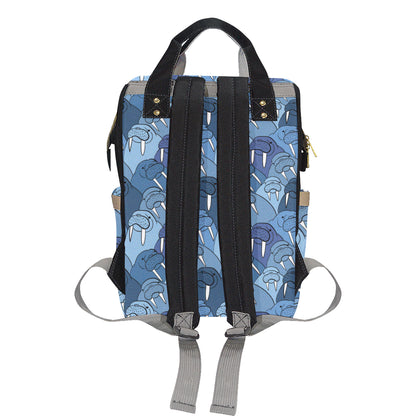 Walrus Pattern Print Design 01 Diaper Bag Backpack