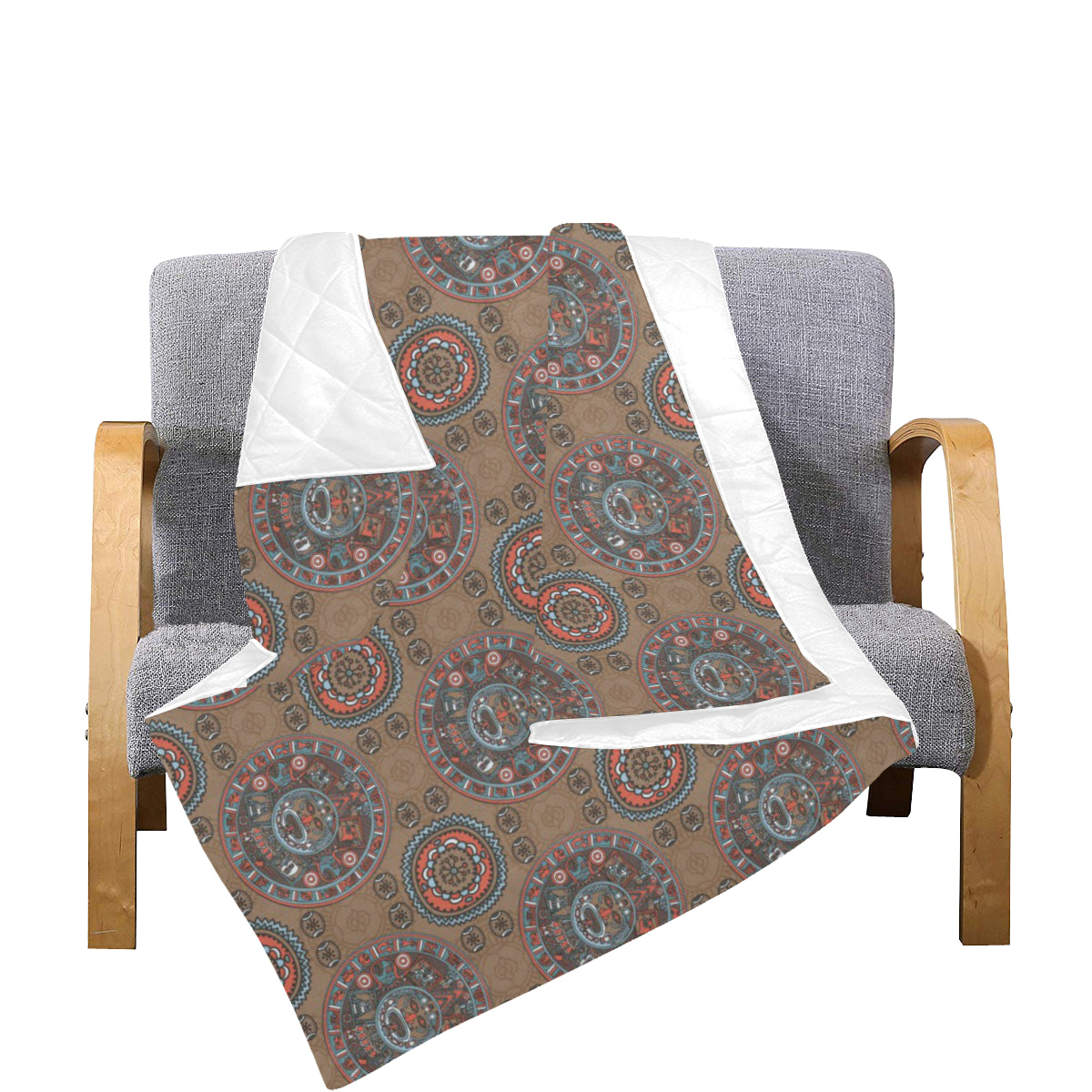 Calendar Aztec Pattern Print Design 03 Premium Quilt