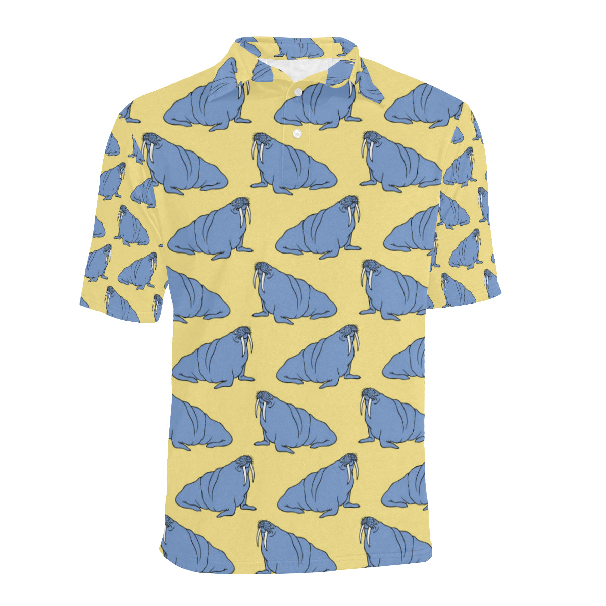Walrus Pattern Print Design 02 Men Polo Shirt