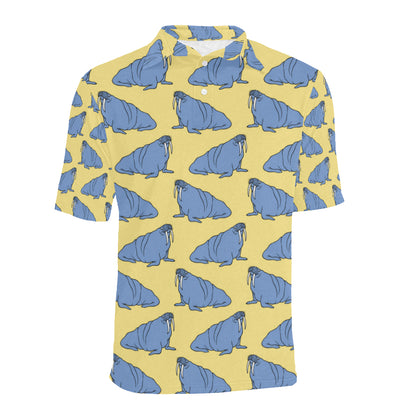 Walrus Pattern Print Design 02 Men Polo Shirt