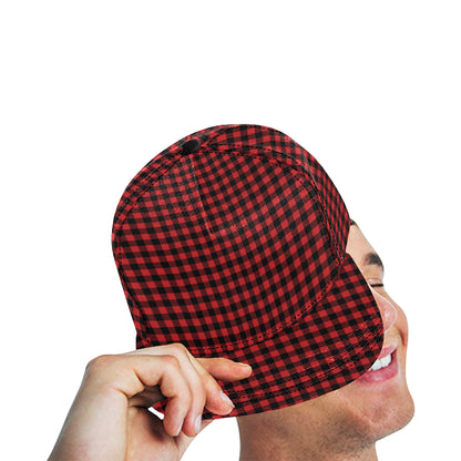 Red Black Buffalo Tartan Plaid Pattern Snapback Cap