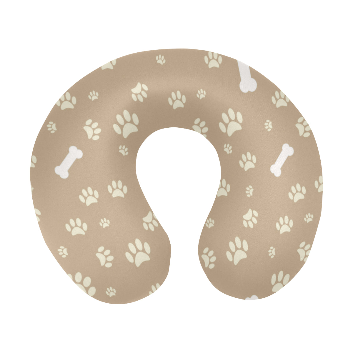 Dog Bone Paw Pattern Print Design 01 U-Shaped Travel Neck Pillow