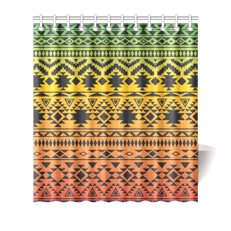 Rastafarian Pattern Print Design A04 Shower Curtain
