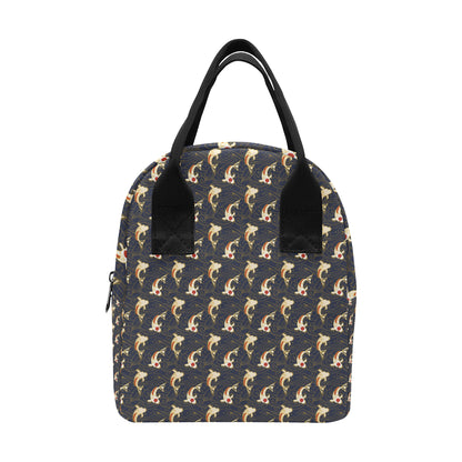 Koi Carp Japanese Design Themed Print Insulated Lunch Bag