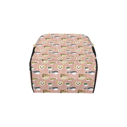 Fugu Cute Pattern Print Design 01 Diaper Bag Backpack