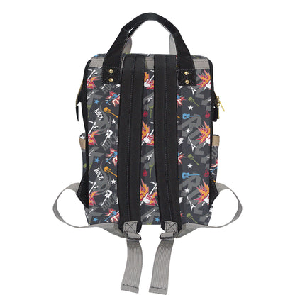 Rock and Roll Pattern Print Design A01 Diaper Bag Backpack