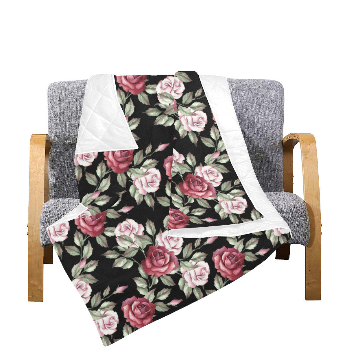 Rose Red Pink Pattern Print Design RO03 Premium Quilt