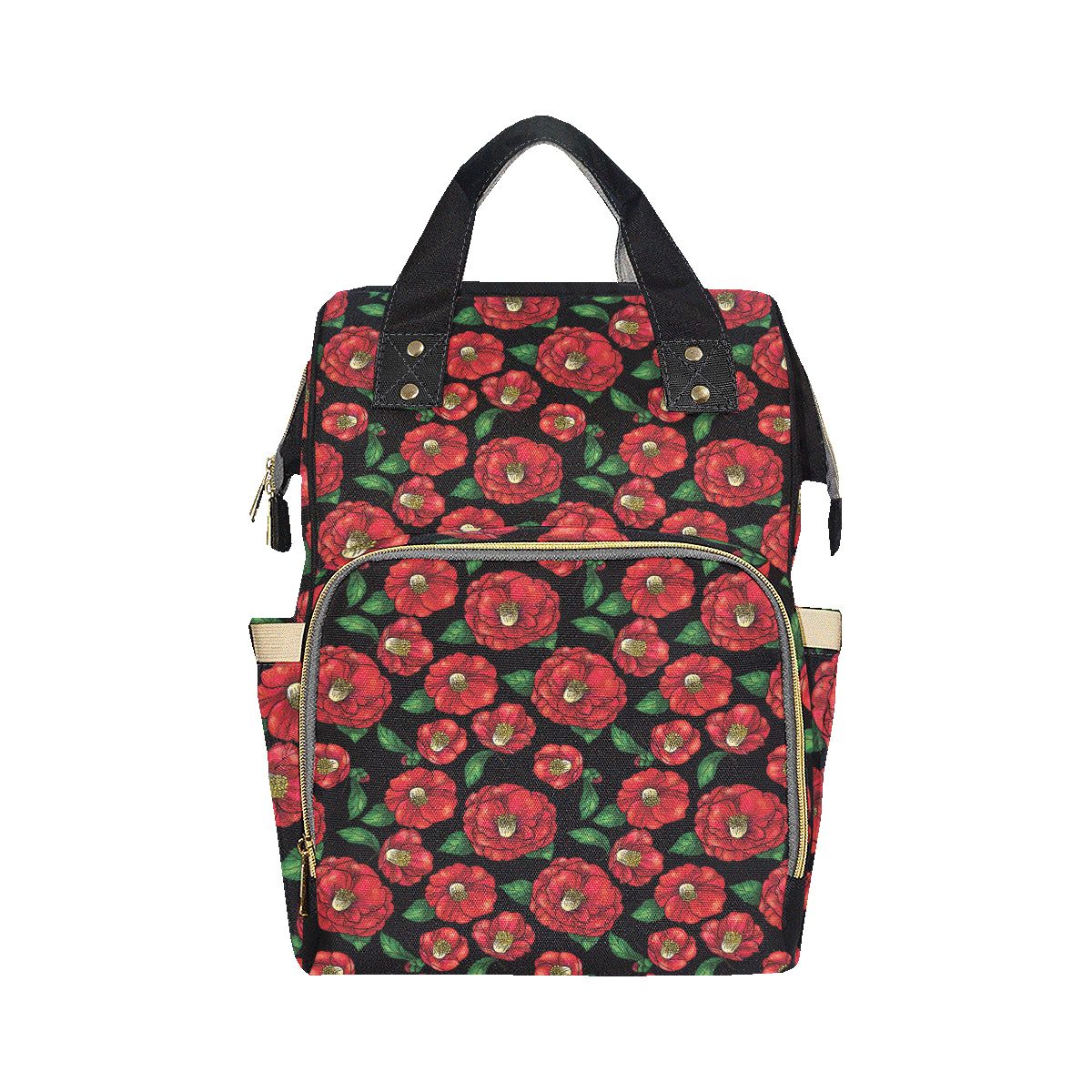 Camellia Pattern Print Design CM07 Diaper Bag Backpack