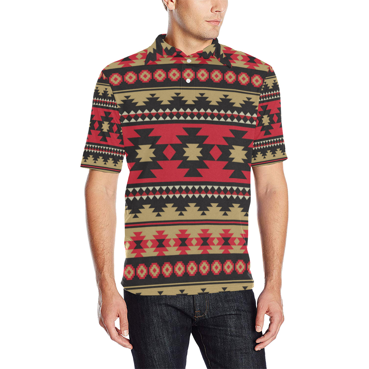 Navajo Pattern Print Design A04 Men Polo Shirt