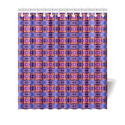 kaleidoscope Purple Orange Print Design Shower Curtain