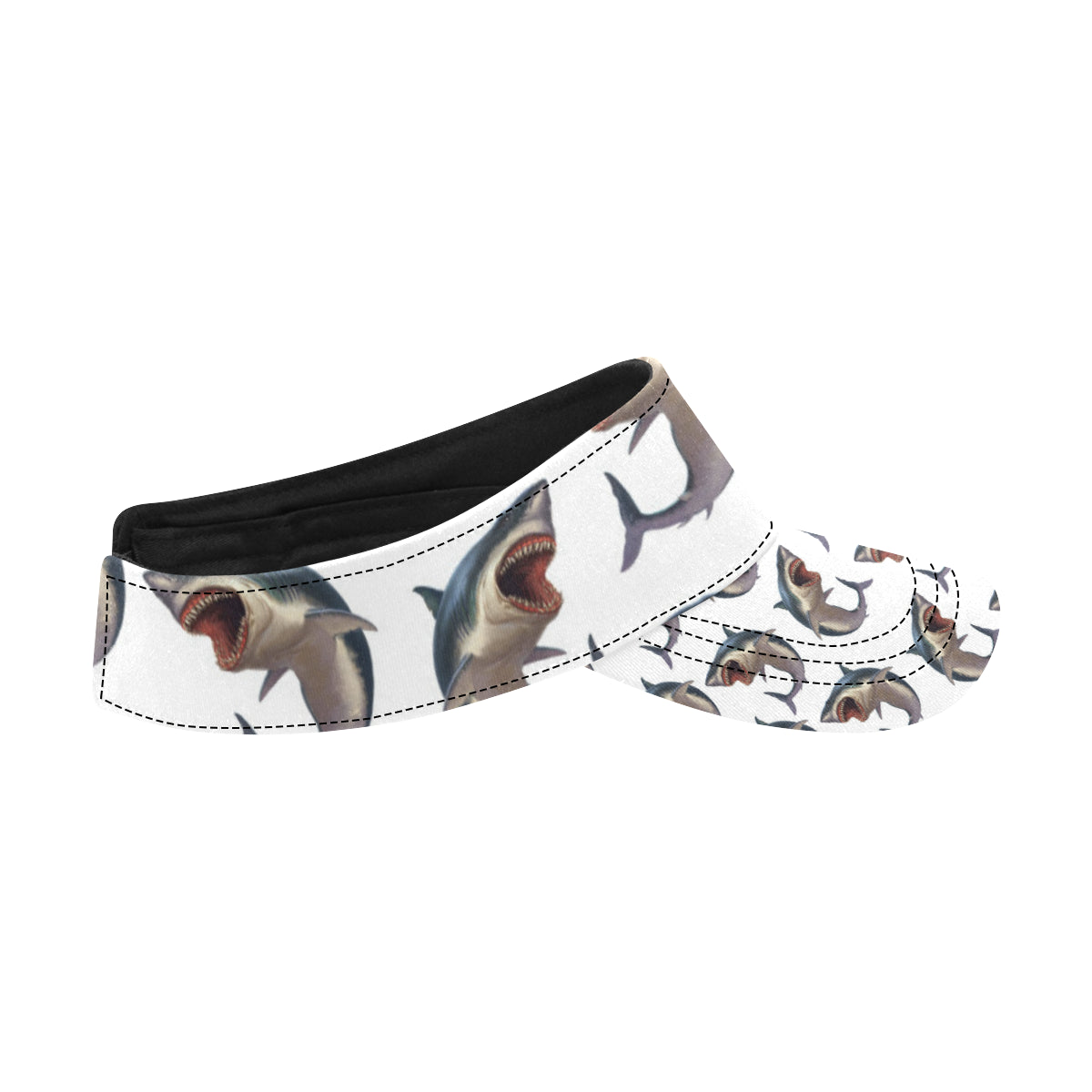 Great White Shark Pattern Print Design 03 Unisex Sun Visor