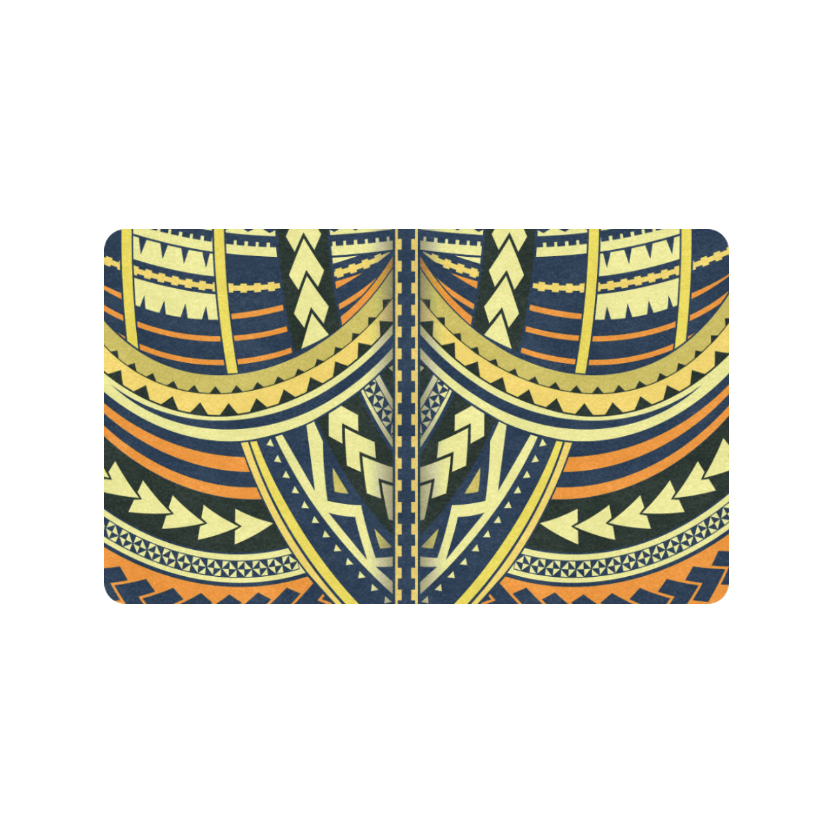 Polynesian Tattoo Print Rubber Doormat