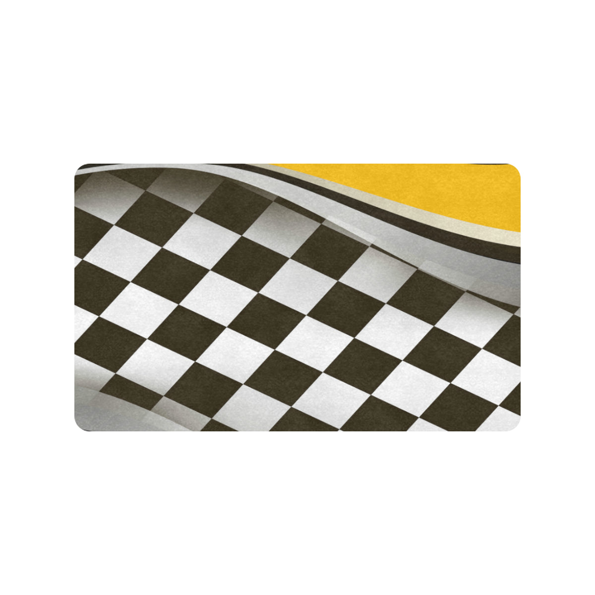 Checkered Flag Racing Style Rubber Doormat