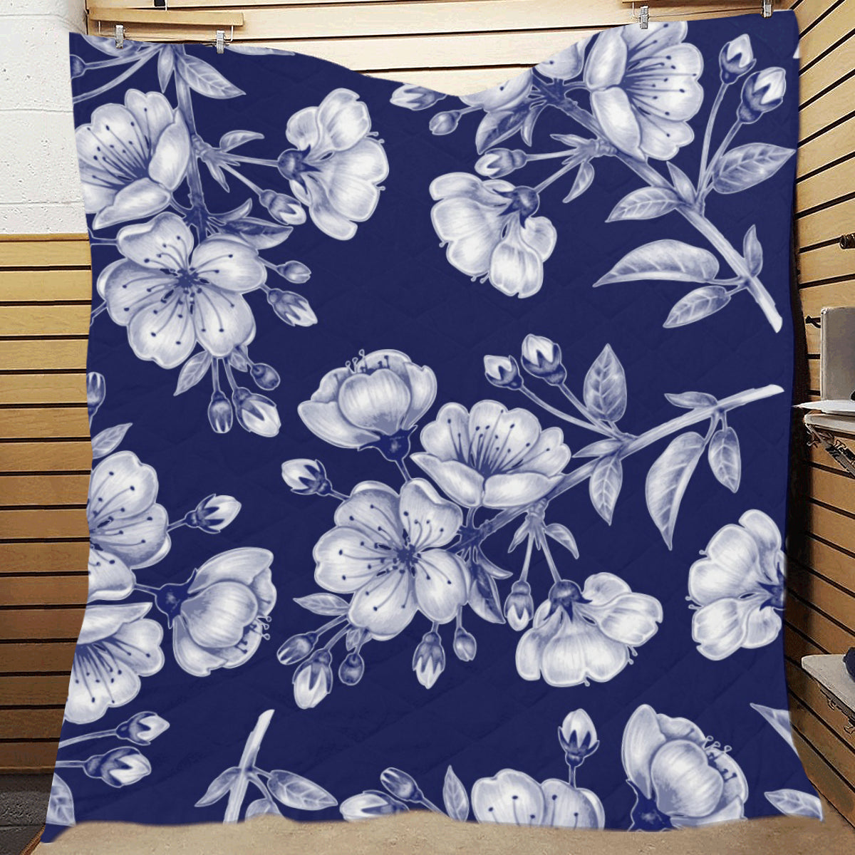 Cherry Blossom Pattern Print Design CB01 Premium Quilt
