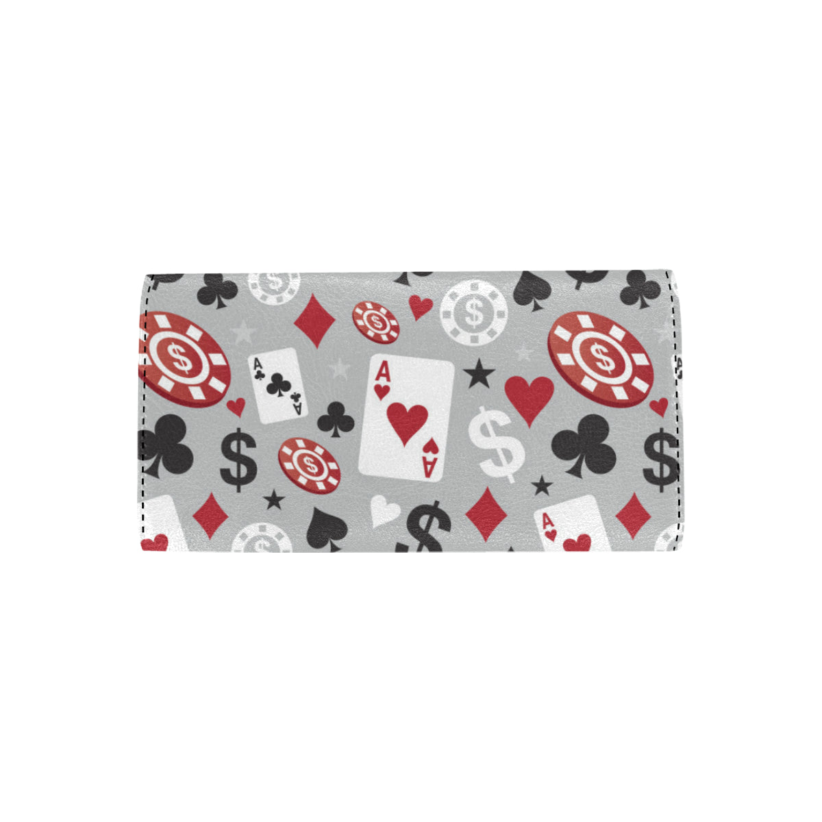 Casino Pattern Print Design 01 Women's Trifold Wallet