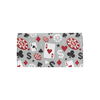 Casino Pattern Print Design 01 Women's Trifold Wallet