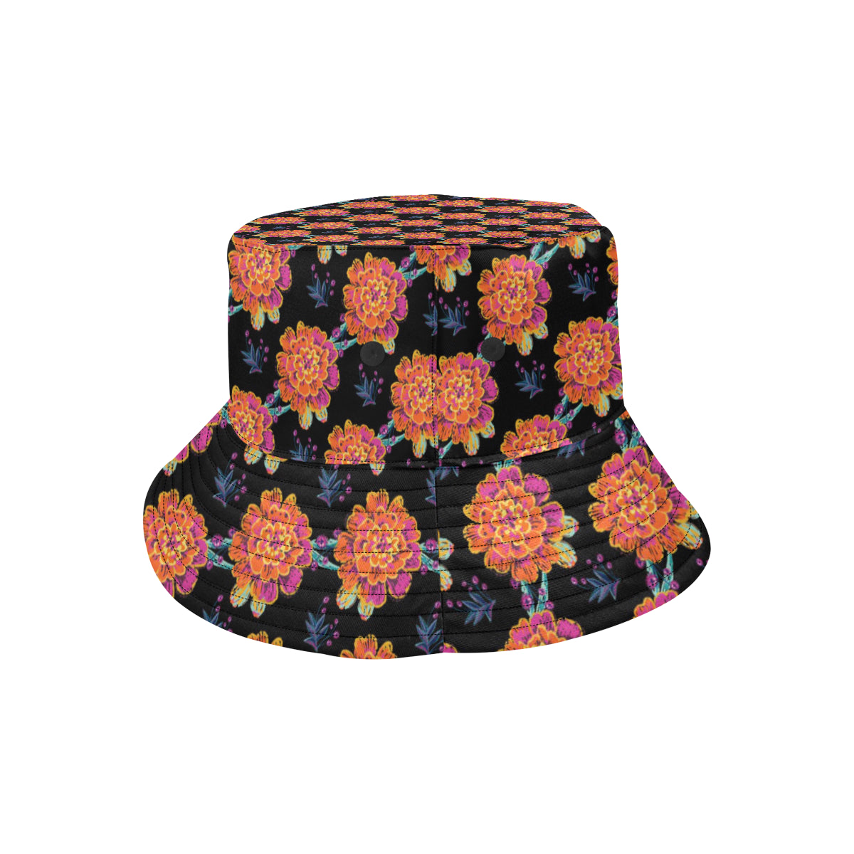 Marigold Pattern Print Design MR04 Unisex Bucket Hat