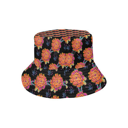 Marigold Pattern Print Design MR04 Unisex Bucket Hat