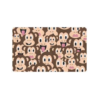 Emoji Monkey Print Pattern Rubber Doormat