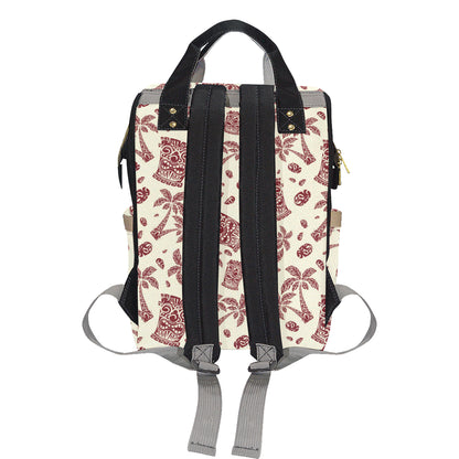 Tiki Tribal Mask Palm Tree Diaper Bag Backpack