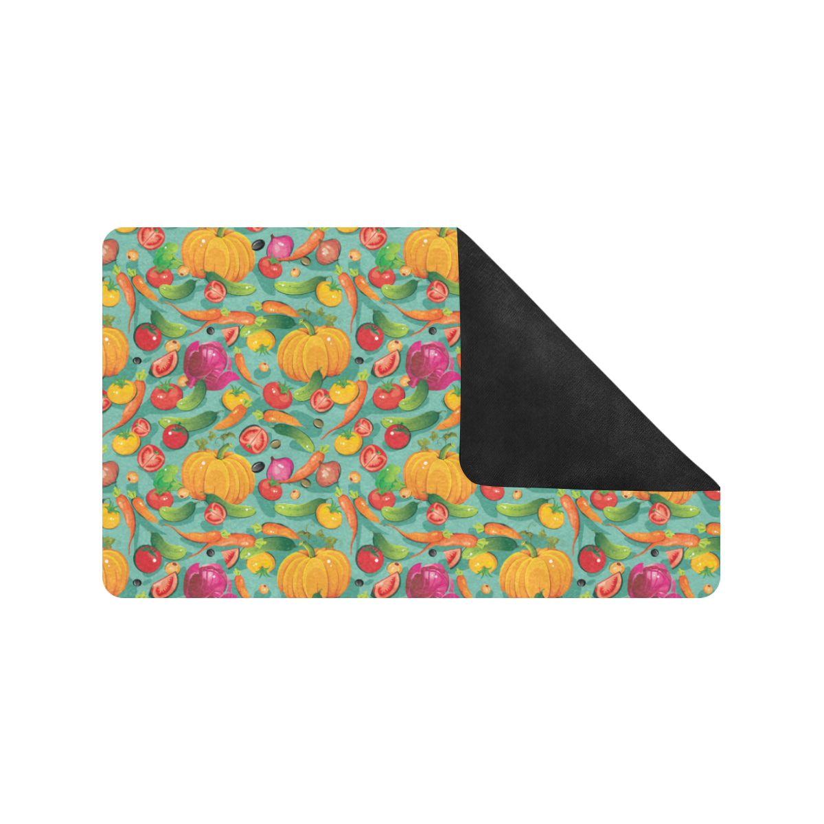 Vegan Colorful Themed Design Print Rubber Doormat