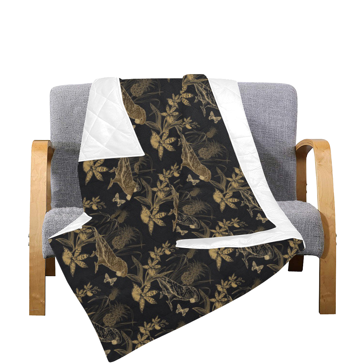 Parakeet Pattern Print Design A05 Premium Quilt