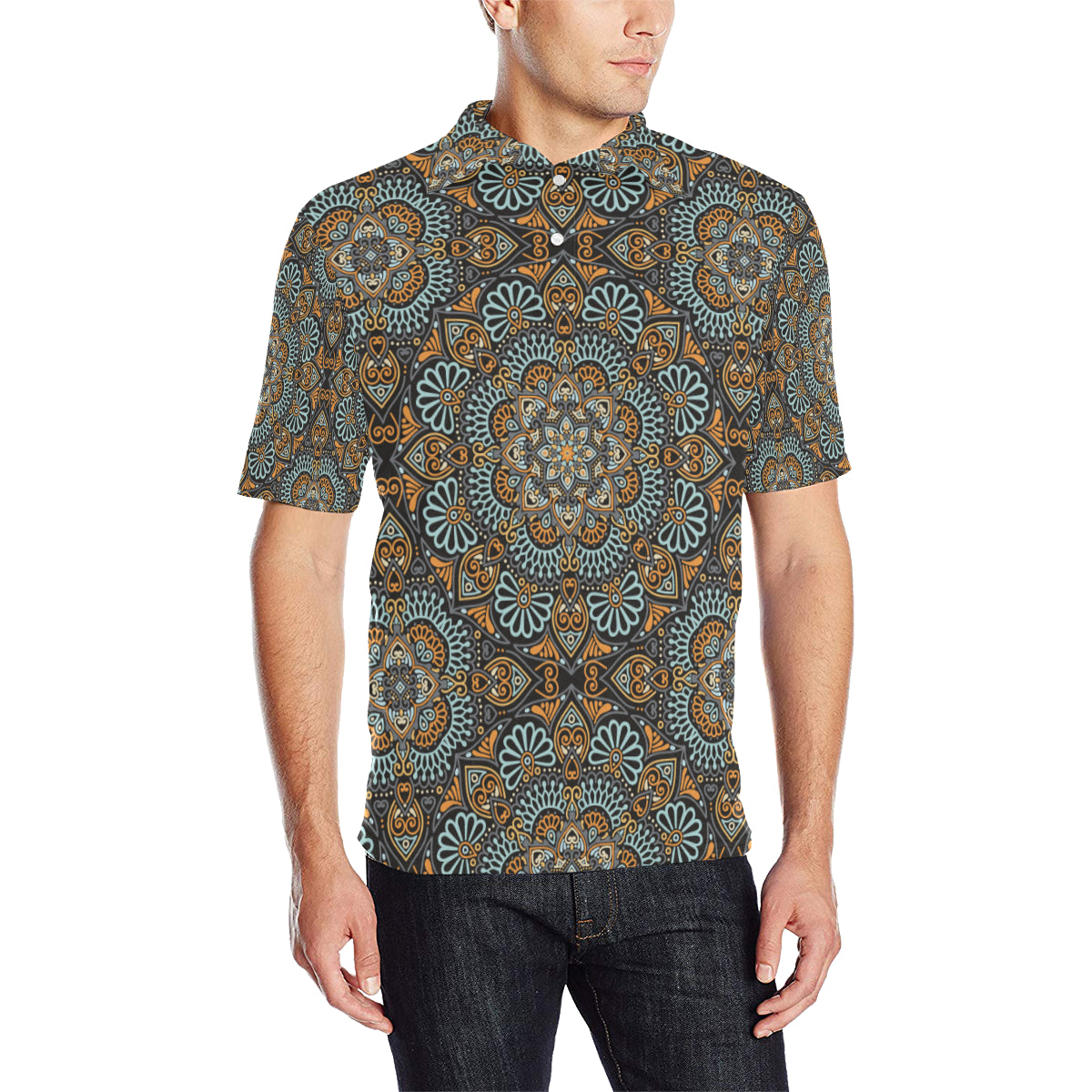 Mandala Pattern Print Design 05 Men Polo Shirt