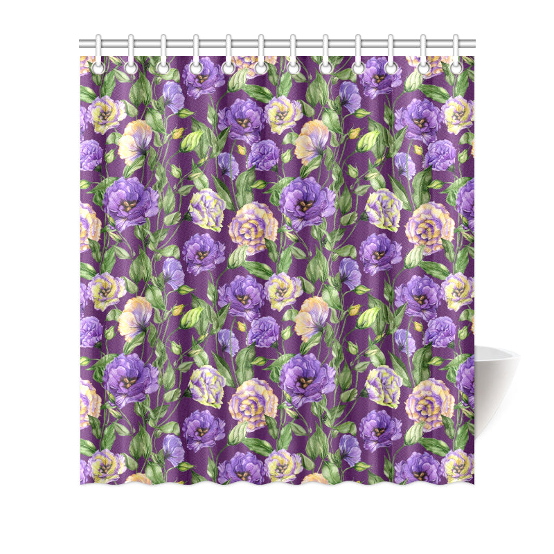Lisianthus Pattern Print Design LT03 Shower Curtain