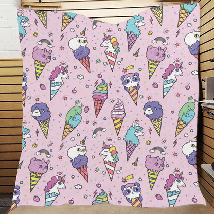 Ice Cream Pattern Print Design IC05 Premium Quilt