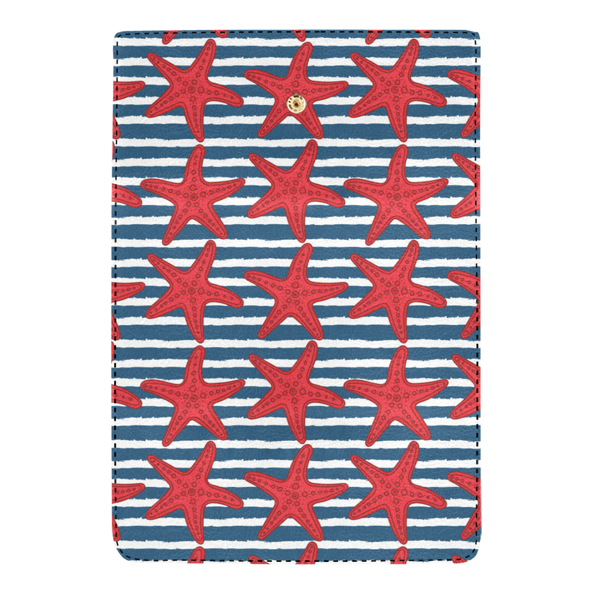 Starfish Red Pattern Print Design 02 Women's Trifold Wallet