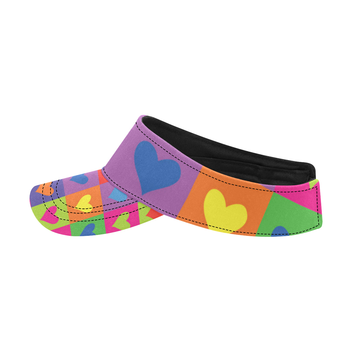 Pop Art Heart Pattern Print Design A01 Unisex Sun Visor