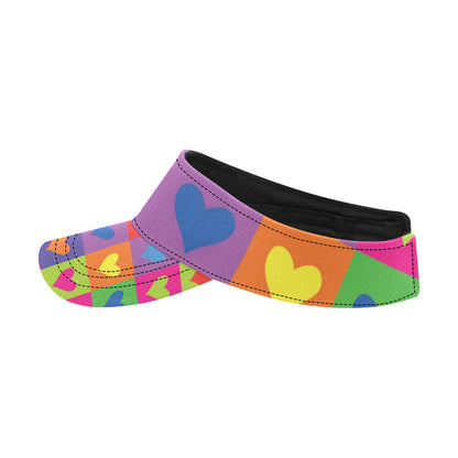 Pop Art Heart Pattern Print Design A01 Unisex Sun Visor