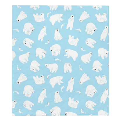 Polar Bear Pattern Print Design PB01 Premium Quilt