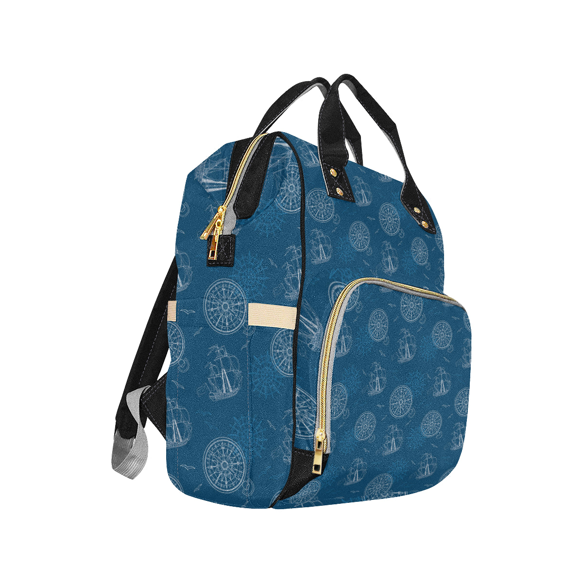 Nautical Pattern Print Design A04 Diaper Bag Backpack