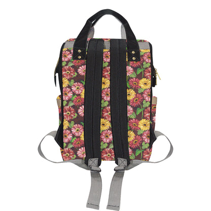 Daisy Gerbera Print Pattern Diaper Bag Backpack