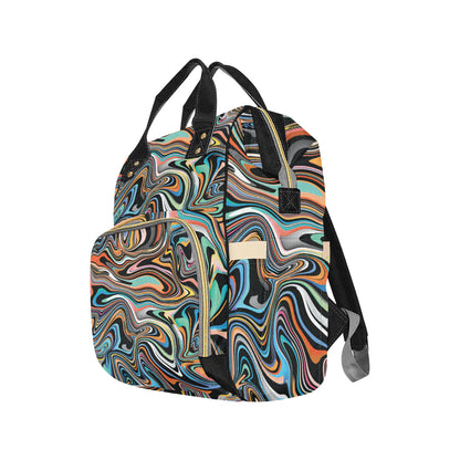 Liquid Pattern Print Design 02 Diaper Bag Backpack